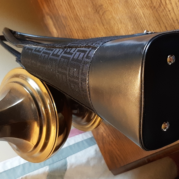 #8 Image Black Satin/Faux Leather Bag - Picture 9 of 12